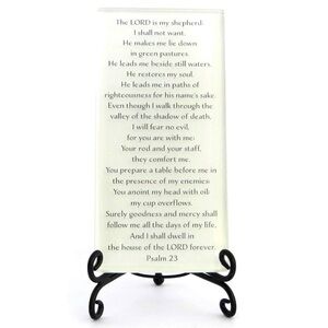 Lifeforce Glass Psalm 23 Plaque with Easel